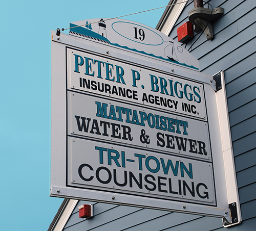 Peter P. Briggs Insurance's sign on their building